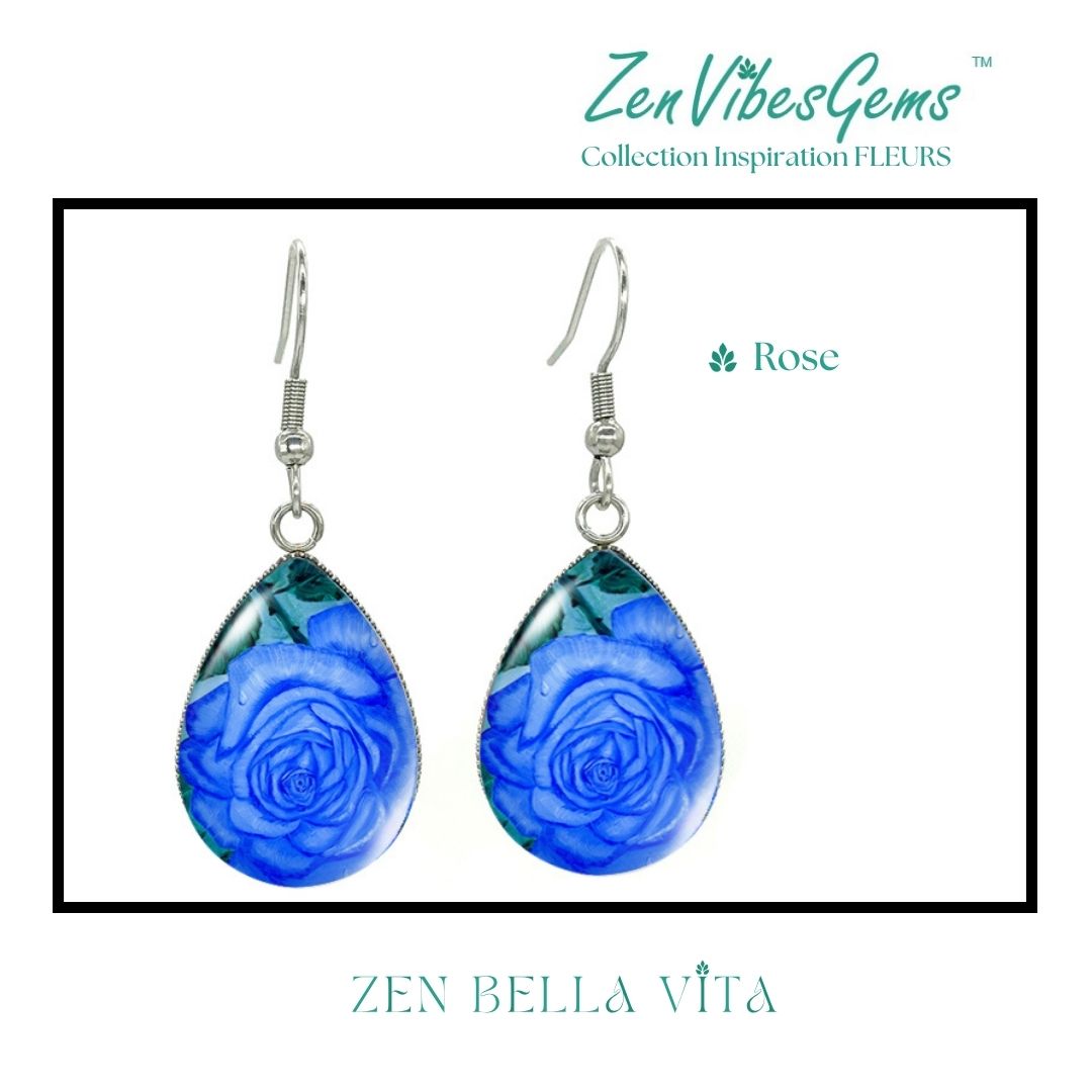 ZenVibesGems™ |  Boucles d'oreilles | Collection Inspiration FLEURS™ | ROSES
