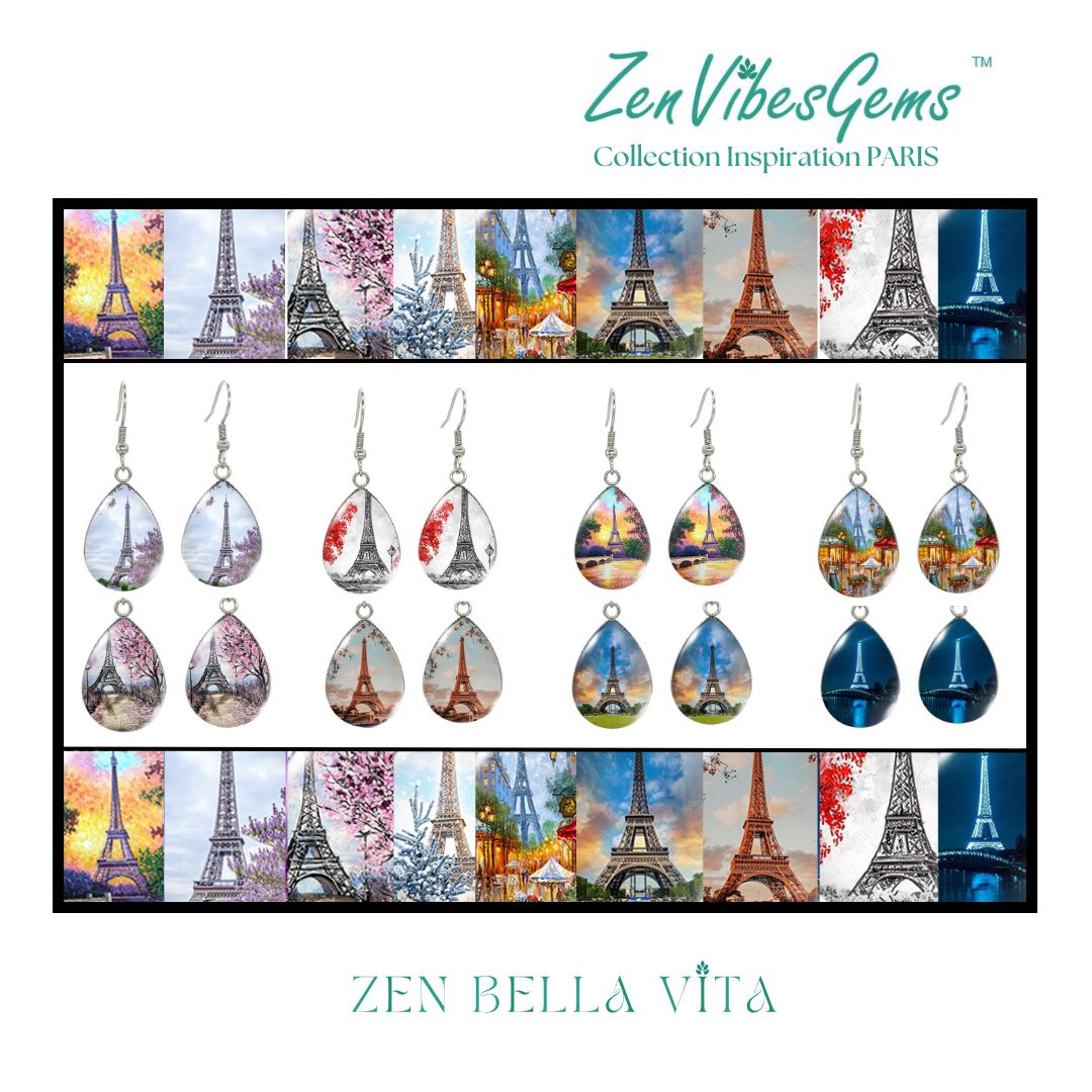 ZenVibesGems™ |  Boucles d'oreilles | Collection Inspiration PARIS™ | TOUR EIFFEL