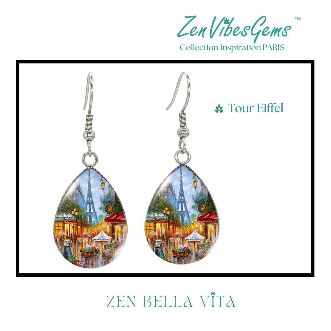 ZenVibesGems™ |  Boucles d'oreilles | Collection Inspiration PARIS™ | TOUR EIFFEL