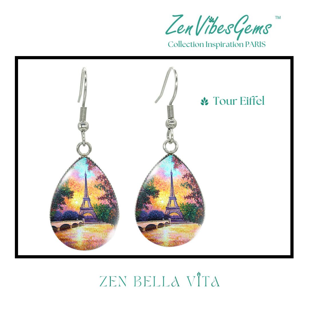 ZenVibesGems™ |  Boucles d'oreilles | Collection Inspiration PARIS™ | TOUR EIFFEL