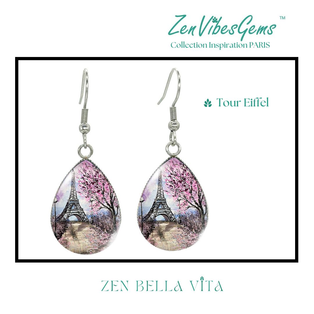 ZenVibesGems™ |  Boucles d'oreilles | Collection Inspiration PARIS™ | TOUR EIFFEL