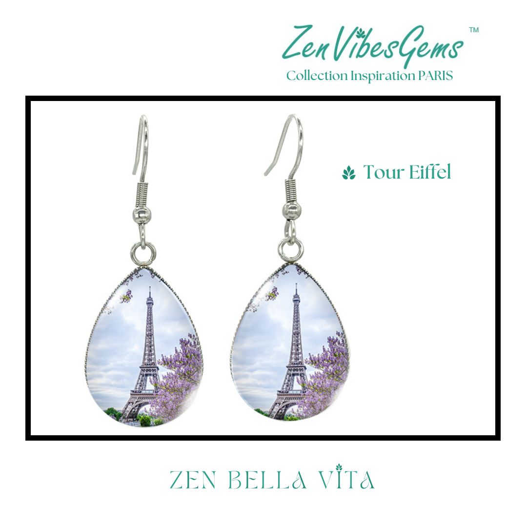 ZenVibesGems™ |  Boucles d'oreilles | Collection Inspiration PARIS™ | TOUR EIFFEL