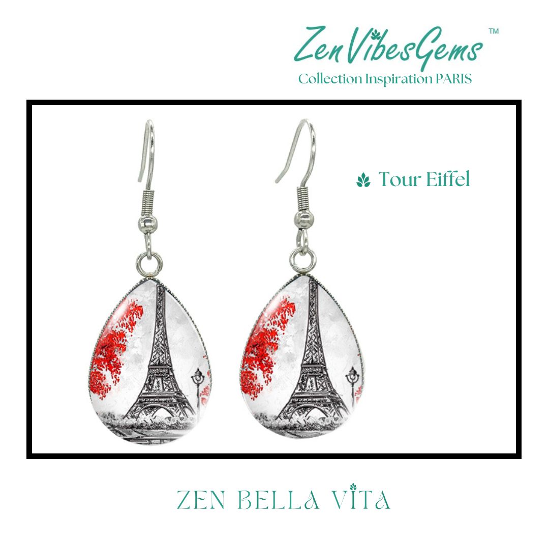 ZenVibesGems™ |  Boucles d'oreilles | Collection Inspiration PARIS™ | TOUR EIFFEL