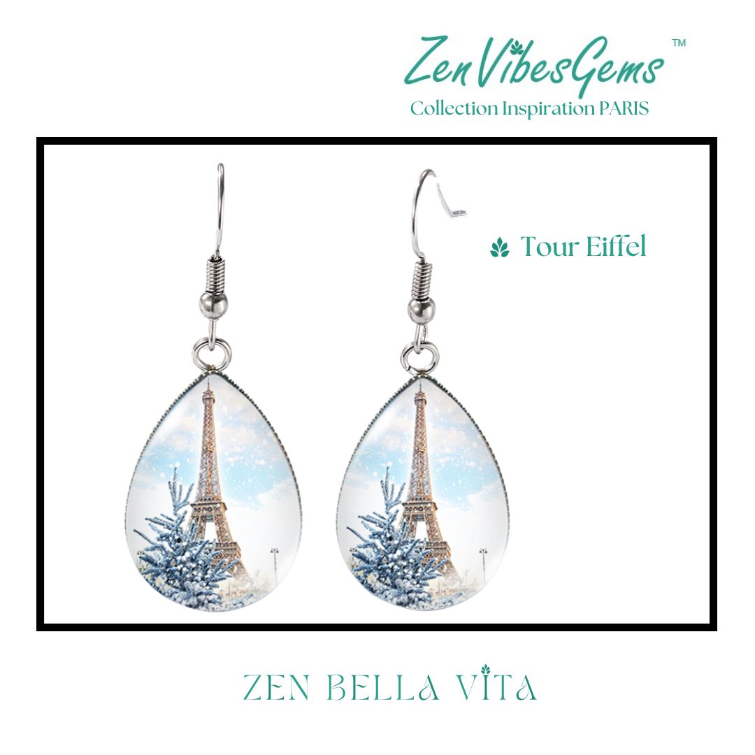 ZenVibesGems™ |  Boucles d'oreilles | Collection Inspiration PARIS™ | TOUR EIFFEL