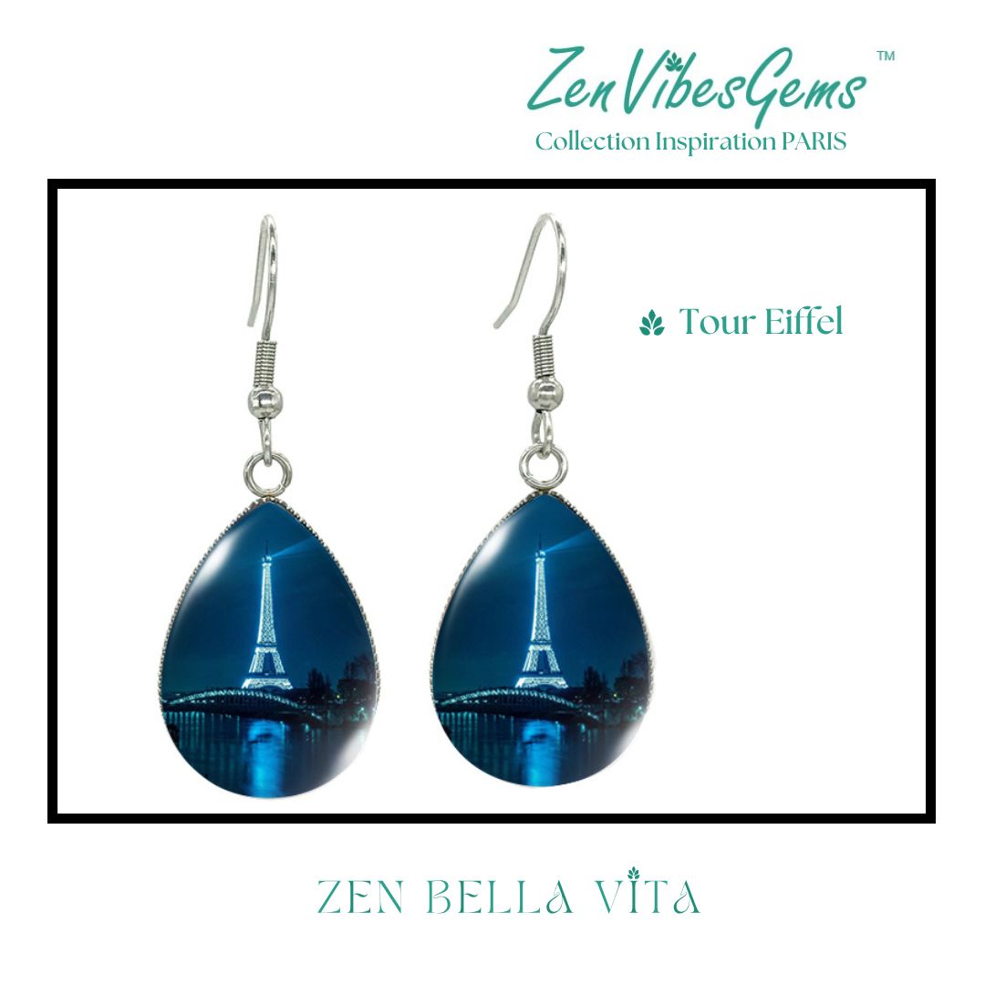 ZenVibesGems™ |  Boucles d'oreilles | Collection Inspiration PARIS™ | TOUR EIFFEL