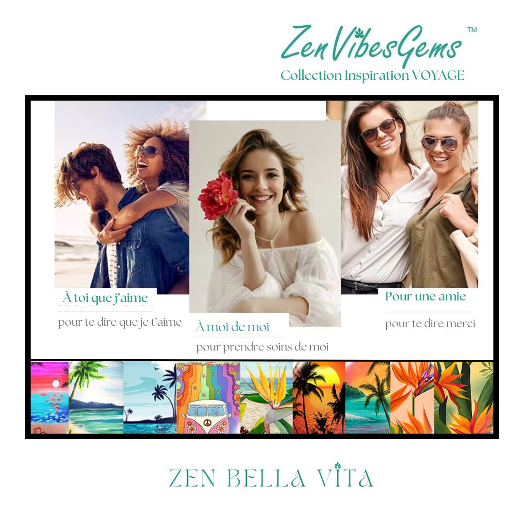 ZenVibesGems™ |  Boucles d'oreilles | Collection Inspiration VOYAGE™ | PLAGE, ÉTOILES DE MER, OISEAUX DU PARADIS, VAN