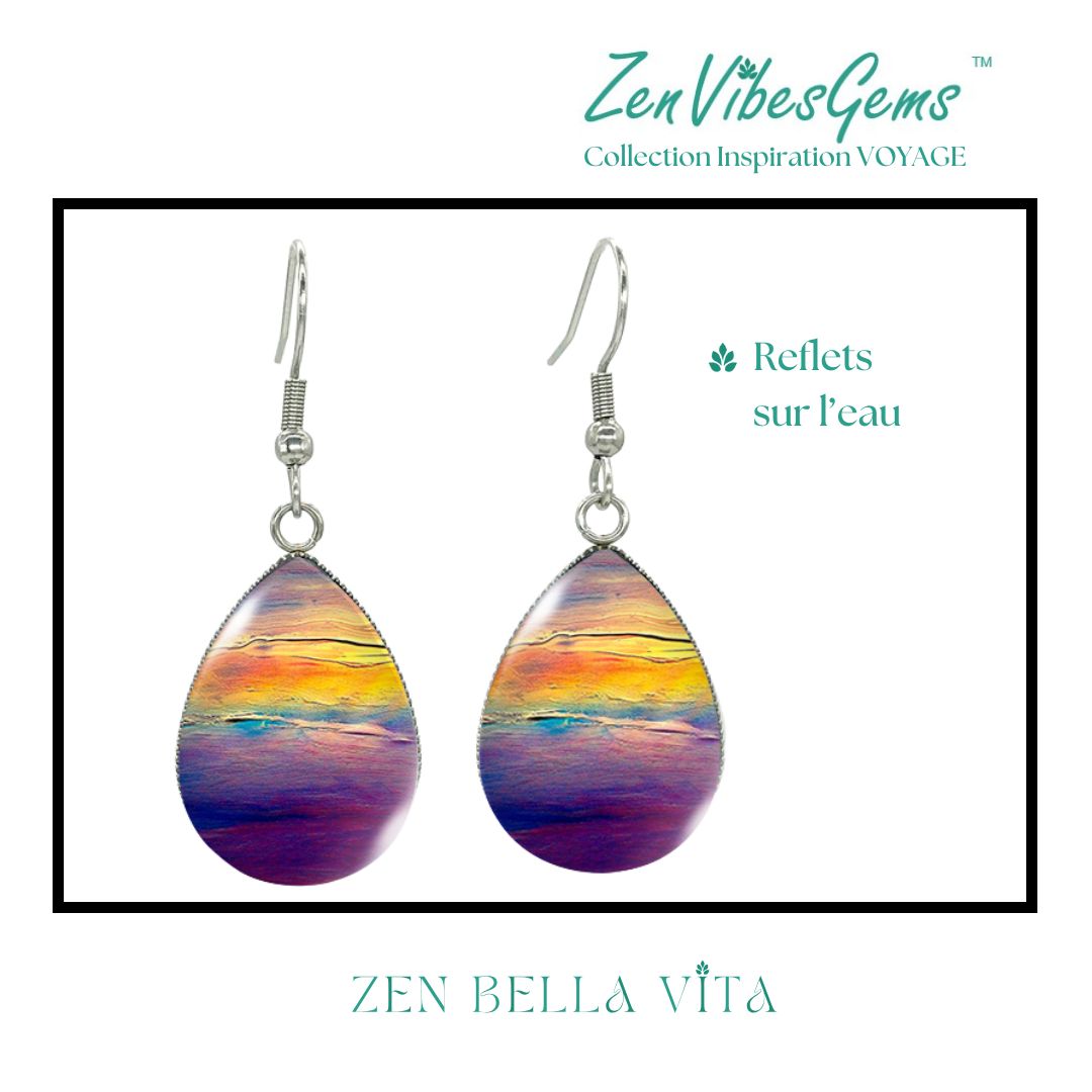 ZenVibesGems™ |  Boucles d'oreilles | Collection Inspiration VOYAGE™ | PLAGE, ÉTOILES DE MER, OISEAUX DU PARADIS, VAN