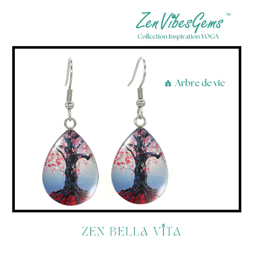 ZenVibesGems™ |  Boucles d'oreilles | Collection Inspiration YOGA™ | ARBRES DE VIE et MANDALAS