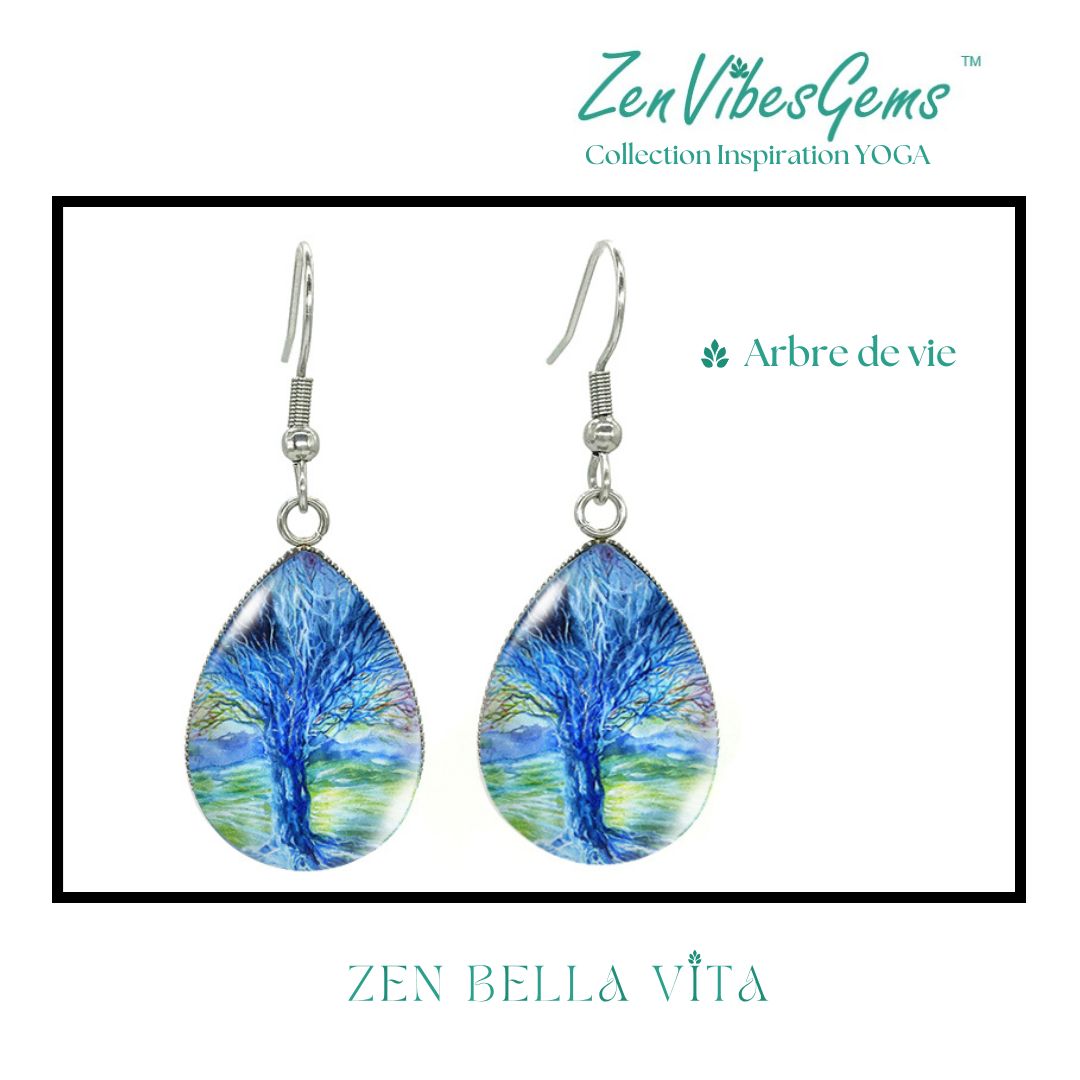 ZenVibesGems™ |  Boucles d'oreilles | Collection Inspiration YOGA™ | ARBRES DE VIE et MANDALAS