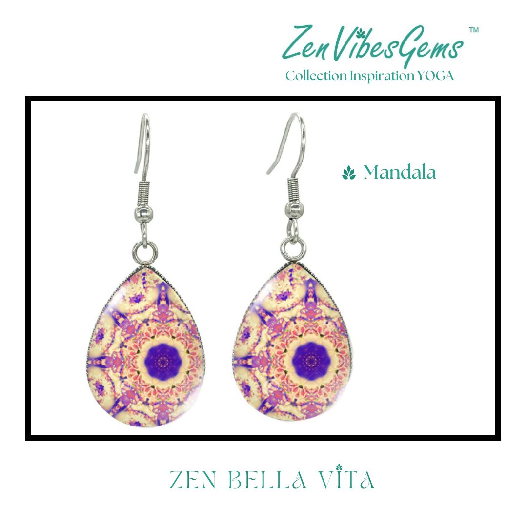 ZenVibesGems™ |  Boucles d'oreilles | Collection Inspiration YOGA™ | ARBRES DE VIE et MANDALAS