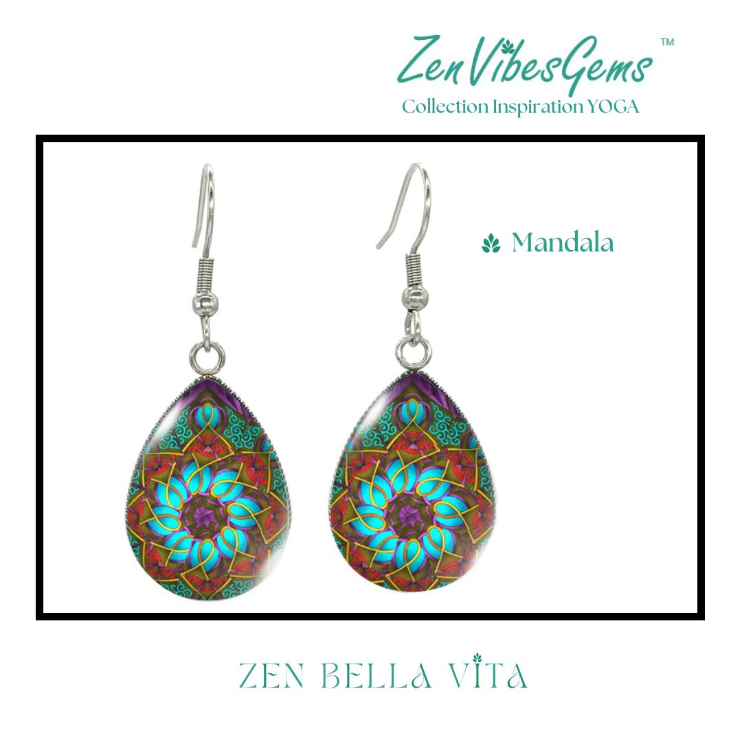 ZenVibesGems™ |  Boucles d'oreilles | Collection Inspiration YOGA™ | ARBRES DE VIE et MANDALAS