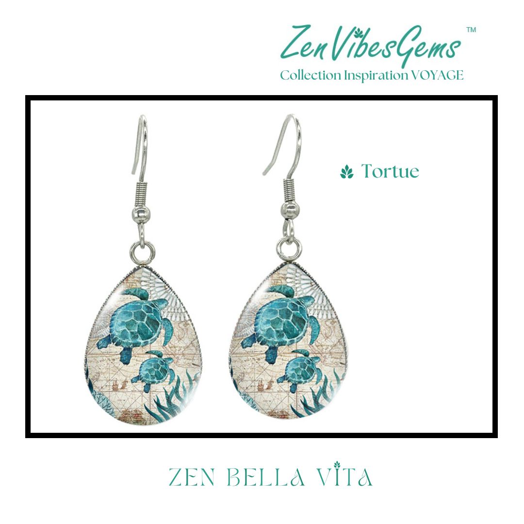 ZenVibesGems™ |  Boucles d'oreilles | Collection Inspiration VOYAGE™ | PLAGE, ÉTOILES DE MER, OISEAUX DU PARADIS, VAN