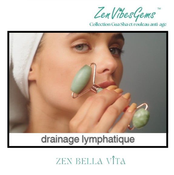 ZenVibesGems™ | Soins Quotidiens | Gua Sha et rouleau de jade anti-age | pierres naturelles