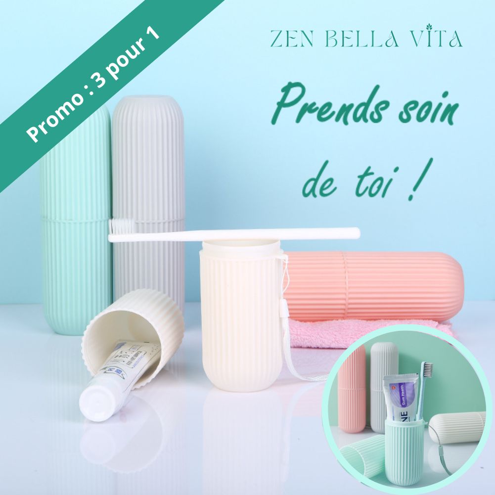 BrightSmile™ | Boite de rangement pour brosse à dents (Promo: lot de 3) | Multifonction (Voyage, Camping, Scolaire, Affaires, Maison) - Zen Bella Vita