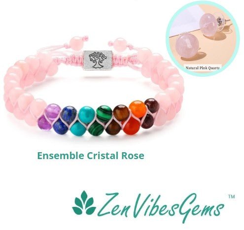 ZenVibesGems™ | Bracelet 7 couleurs Chakras en perles d'agate de cristal naturel - Zen Bella Vita