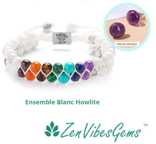 ZenVibesGems™ | Bracelet 7 couleurs Chakras en perles d'agate de cristal naturel - Zen Bella Vita