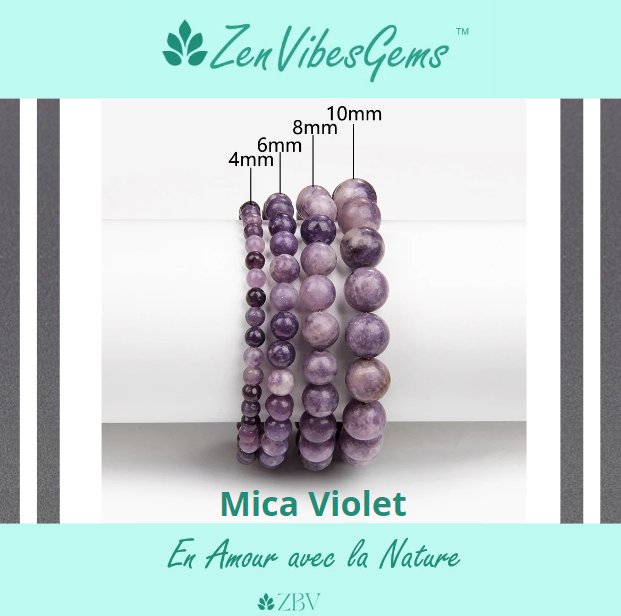 ZenVibesGems™ | Kit4 Bracelets Pierres Naturelles Reiki (4+6+8+10mm) - Zen Bella Vita