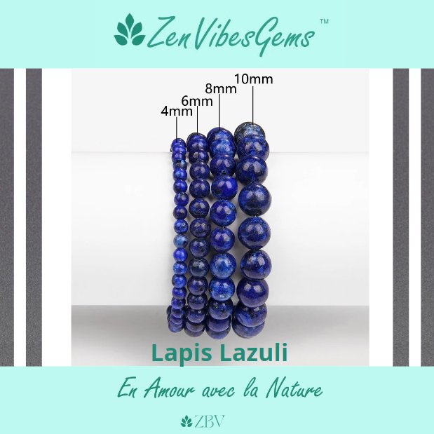 ZenVibesGems™ | Kit4 Bracelets Pierres Naturelles Reiki (4+6+8+10mm) - Zen Bella Vita