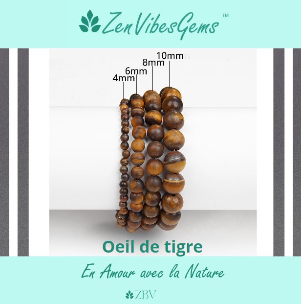 ZenVibesGems™ | Kit4 Bracelets Pierres Naturelles Reiki (4+6+8+10mm) - Zen Bella Vita